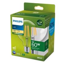 PHILIPS LED stikla 60W G95 E27 2700K caurspīdīga ultra energoefektīva spuldze 8720169202702 929003642501
