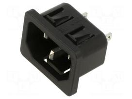 Connector: AC supply | socket | male | 10A | 250VAC | C14 (E) | 6100-4