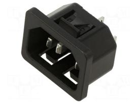 Connector: AC supply | socket | male | 10A | 250VAC | C14 (E) | 6100-4
