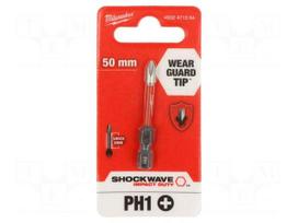 Screwdriver bit | Phillips | PH1 | Kind: impact | Overall len: 50mm