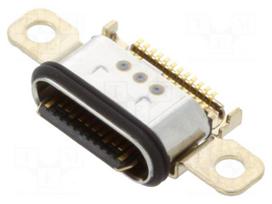 Connector: USB C | socket | on PCBs | SMT | PIN: 12 | angled 90° | USB 2.0