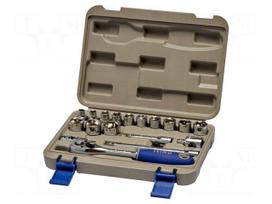 Wrench-set | 6-angles,socket spanner | 3/8" | 18pcs.