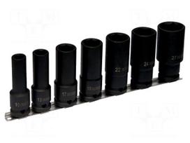 Wrench-set | 6-angles,socket spanner,impact | 1/2" | long | 7pcs.