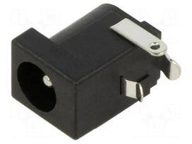 Connector: DC supply | socket | male | 5A | angled 90° | on PCBs | THT