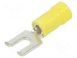 Tip: fork | Ø: 4mm | 4÷6mm2 | crimped | for cable | insulated | tinned