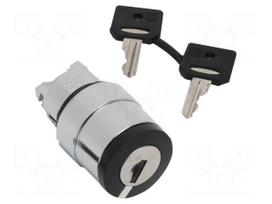 Switch: rotary with key | 22mm | Stabl.pos: 2 | black | none | IP66