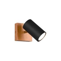 Trio Marley spotlight 1-pc GU10 matt black/wood gaismeklis 812400132 4017807487954