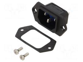 Connector: AC supply | socket | male | 10A | 250VAC | C14 (E) | 6100-3