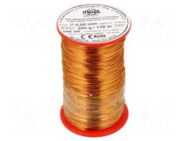 Coil wire | single coated enamelled | 0.8mm | 0.5kg | -65÷200°C