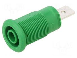 Laboratory connector: 4mm banana | socket | 1kV | 32A | green | brass