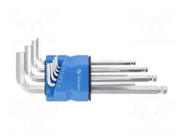 Wrench: hex key-set | spherical | alloy steel | long | 9pcs.