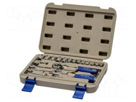 Wrench-set | 6-angles,socket spanner | 1/4" | 19pcs.
