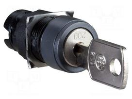 Switch: rotary with key | 16mm | Stabl.pos: 2 | black | none | Pos: 2