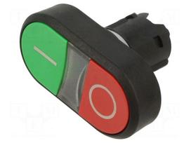 Switch: double | 22mm | Stabl.pos: 1 | green-red | yes | IP66,IP67,IP69K