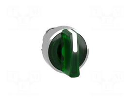 Switch: rotary | 22mm | Stabl.pos: 2 | green | LED | IP66 | prominent