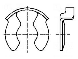 Circlip | spring steel | Shaft dia: 16mm | BN 13194 | Ring: external