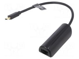 USB to Ethernet adapter | RJ45 socket,USB C plug | black | 0.15m