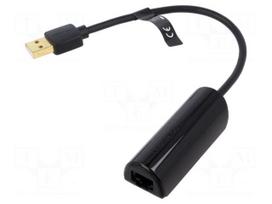 USB to Ethernet adapter | RJ45 socket,USB A socket | black | 0.15m