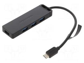 Hub USB | USB A socket x4,USB C plug | USB 3.0 | PnP | black | 5Gbps