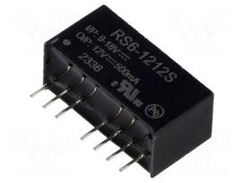 Converter: DC/DC | 6W | Uin: 9÷18VDC | Uout: 12VDC | Iout: 500mA | SIP8