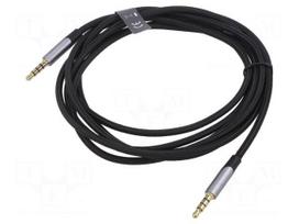 Cable | Jack 3,5mm 4pin plug,both sides | 2m | Plating: gold-plated