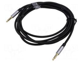 Cable | Jack 3,5mm 4pin plug,both sides | 1m | Plating: gold-plated