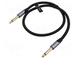 Cable | Jack 6,3mm 2pin plug,both sides | 3m | Plating: gold-plated