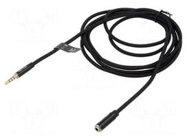 Cable | Jack 3.5mm 4pin socket,Jack 3,5mm 4pin plug | 2m | black