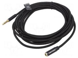 Cable | Jack 3.5mm 4pin socket,Jack 3,5mm 4pin plug | 3m | black