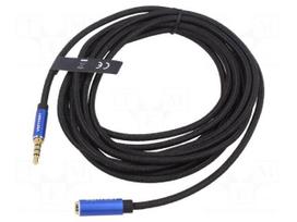 Cable | Jack 3.5mm 4pin socket,Jack 3,5mm 4pin plug | 3m | black