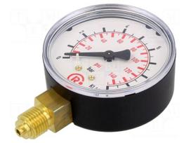 Manometer | 0÷10bar | bottom connection | Thread: G 1/4" | 63mm