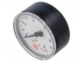 Manometer | 0÷10bar | rear connection | Thread: G 1/8" | 40mm | steel