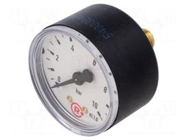 Manometer | 0÷10bar | rear connection | Thread: G 1/4" | 50mm | plastic