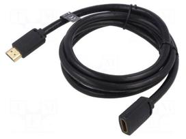 Cable | HDMI socket,HDMI plug | PVC | HDMI 2.0 | Len: 1.5m | black