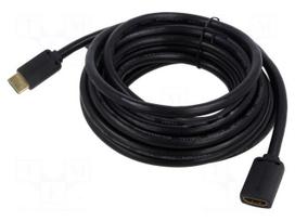Cable | HDMI socket,HDMI plug | PVC | HDMI 1.4 | Len: 5m | black | 30AWG