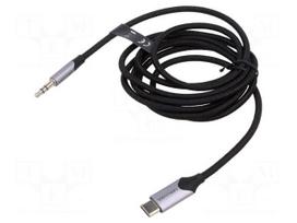 Cable | Jack 3.5mm 3pin plug,USB C plug | nickel plated | 1.5m
