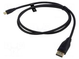 Adapter | DisplayPort plug,USB C plug | gold-plated | 1m | PVC