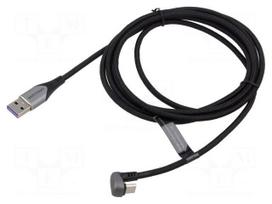 Cable | USB 2.0 | USB A plug,USB C angled plug | nickel plated | 1m