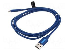 Cable | USB 2.0 | USB A plug,USB C plug | nickel plated | 1m | PVC