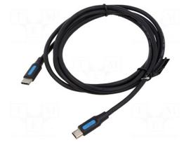 Cable | USB 2.0 | USB B mini plug,USB C plug | nickel plated | 1.5m