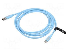 Cable | USB 2.0 | USB A plug,USB B micro plug | nickel plated | 2m