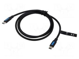 Cable | USB 2.0 | USB B mini plug,USB C plug | nickel plated | 0.5m