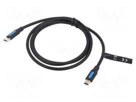Cable | USB 2.0 | USB B mini plug,USB C plug | nickel plated | 1m