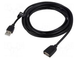 Cable | USB 2.0 | USB A socket,USB A plug | nickel plated | 0.5m