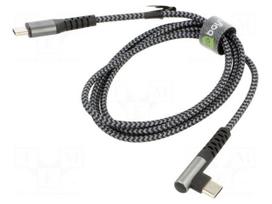 Cable | USB 2.0 | USB C plug,USB C angled plug | 1m | 480Mbps