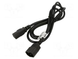 Cable | 3x0.75mm2 | IEC C13 female,IEC C14 male | PVC | 1.8m | black