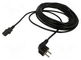 Cable | 3x1mm2 | CEE 7/7 (E/F) plug angled,IEC C13 female | PVC