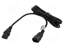 Cable | H03VV-H | 3x1mm2 | IEC C13 female,IEC C14 male | PVC | 3m | 10A