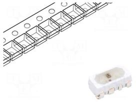 Programmable LED | RGB | SMD | PLCC4 | 4.5÷5.5VDC | 4x2x1.5mm | 12mA