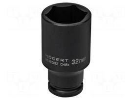 Socket: 6-angles | socket spanner,impact | HEX 32mm | 1/2" | long